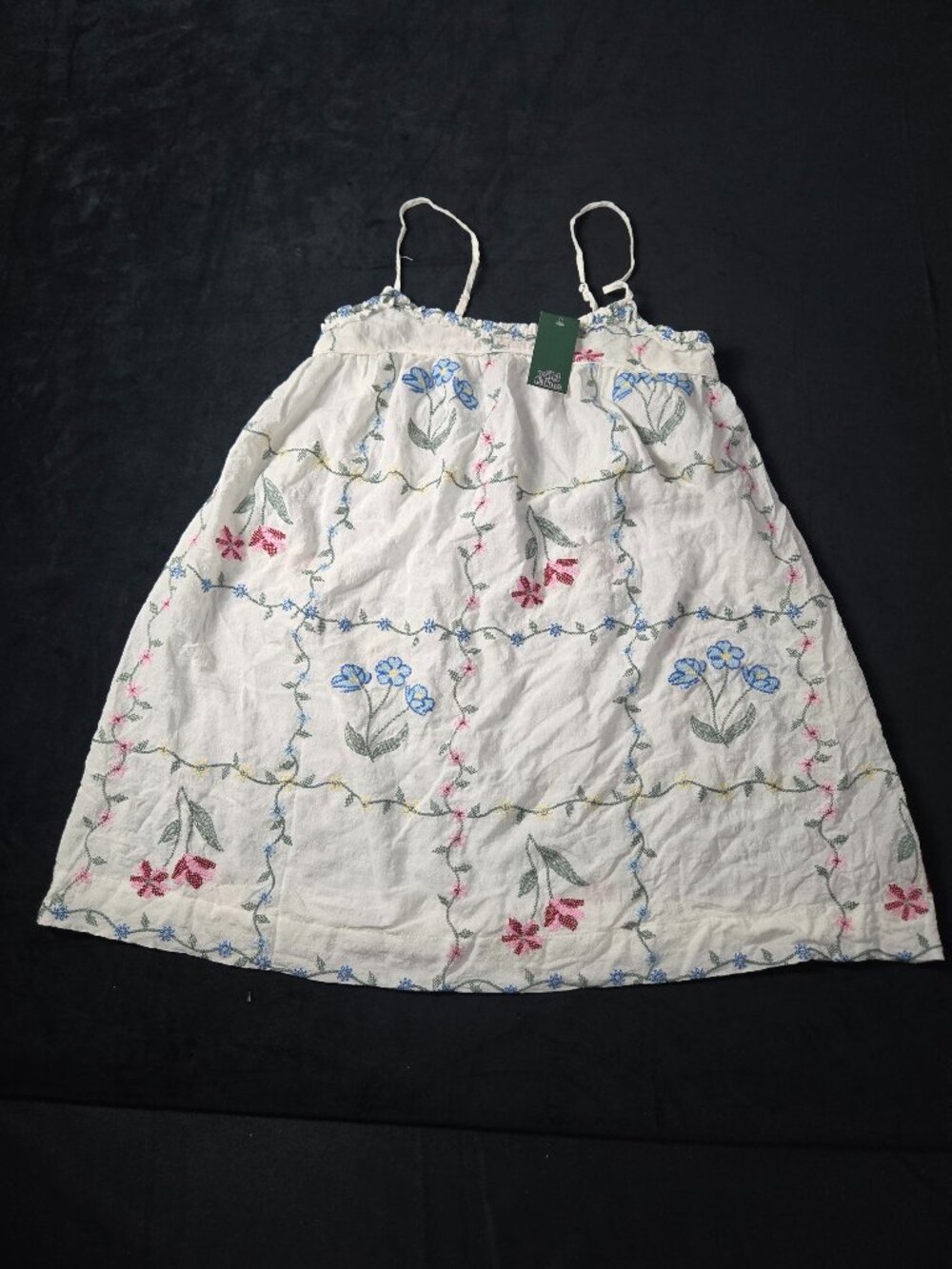 Wild Fable Women's S White Embroidered Floral Mini Sundress NWT